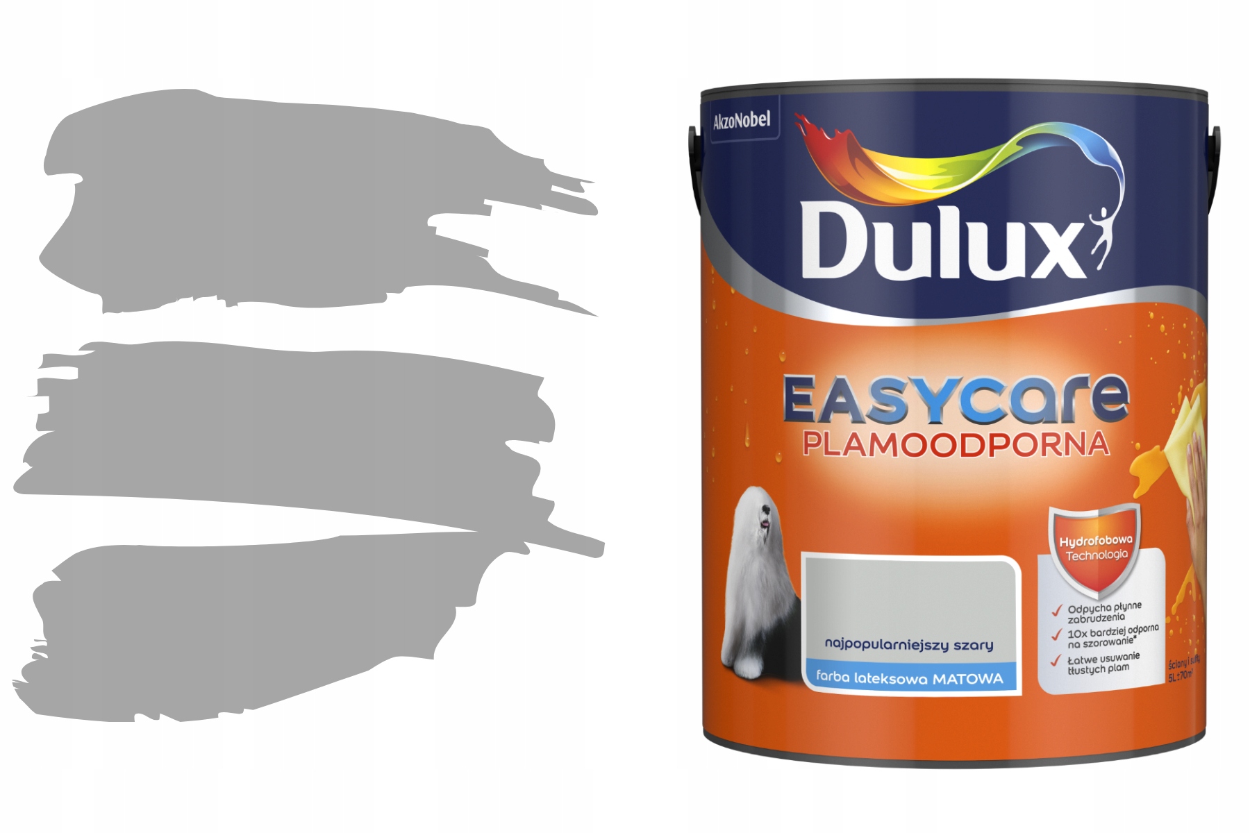 Latexová farba EasyCare Plamoodolná Najpopulárnejšia šedá 5 l Dulux