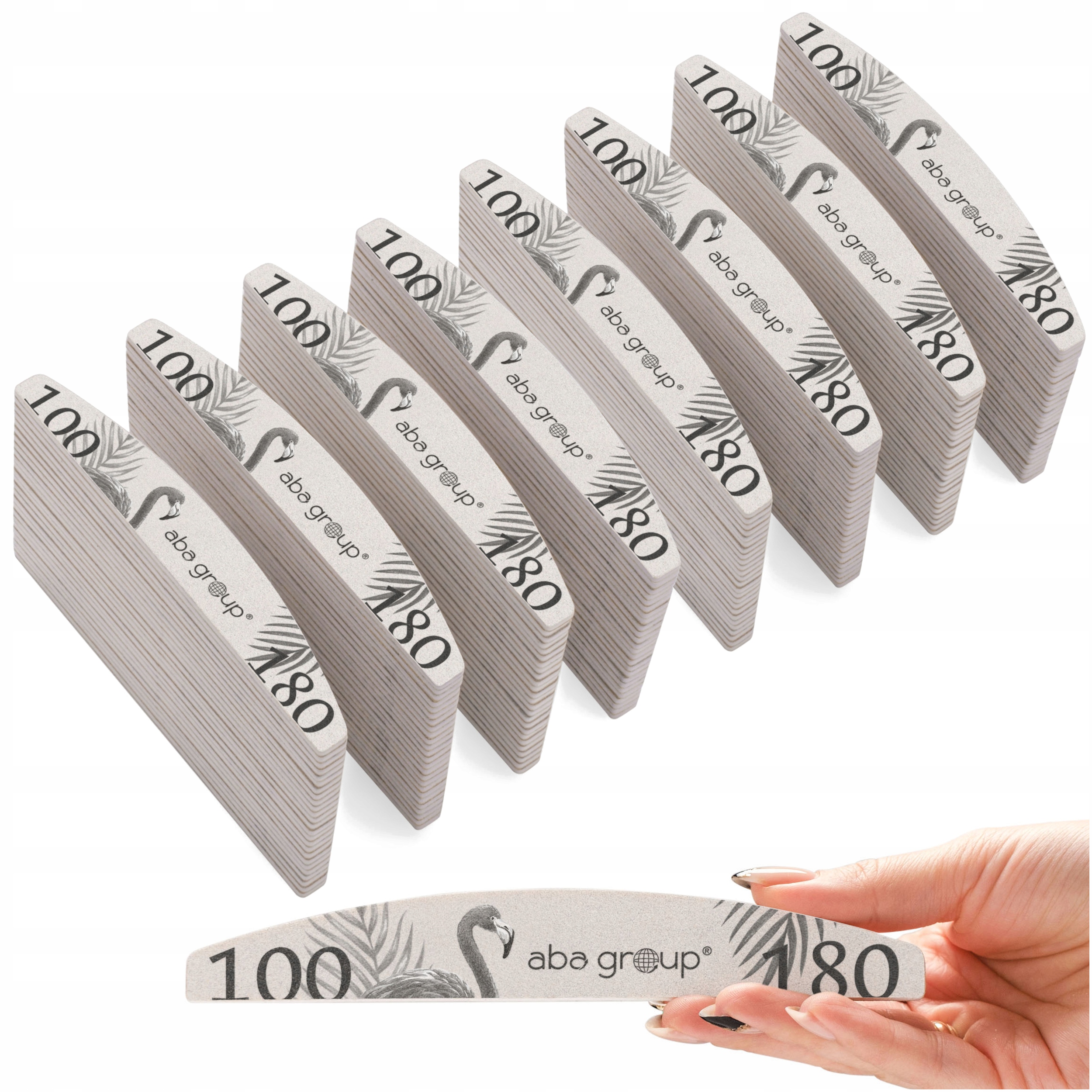 Pilnik do paznokci Półksiężyc Łódka 100/180 Standard 200 szt. Aba Group