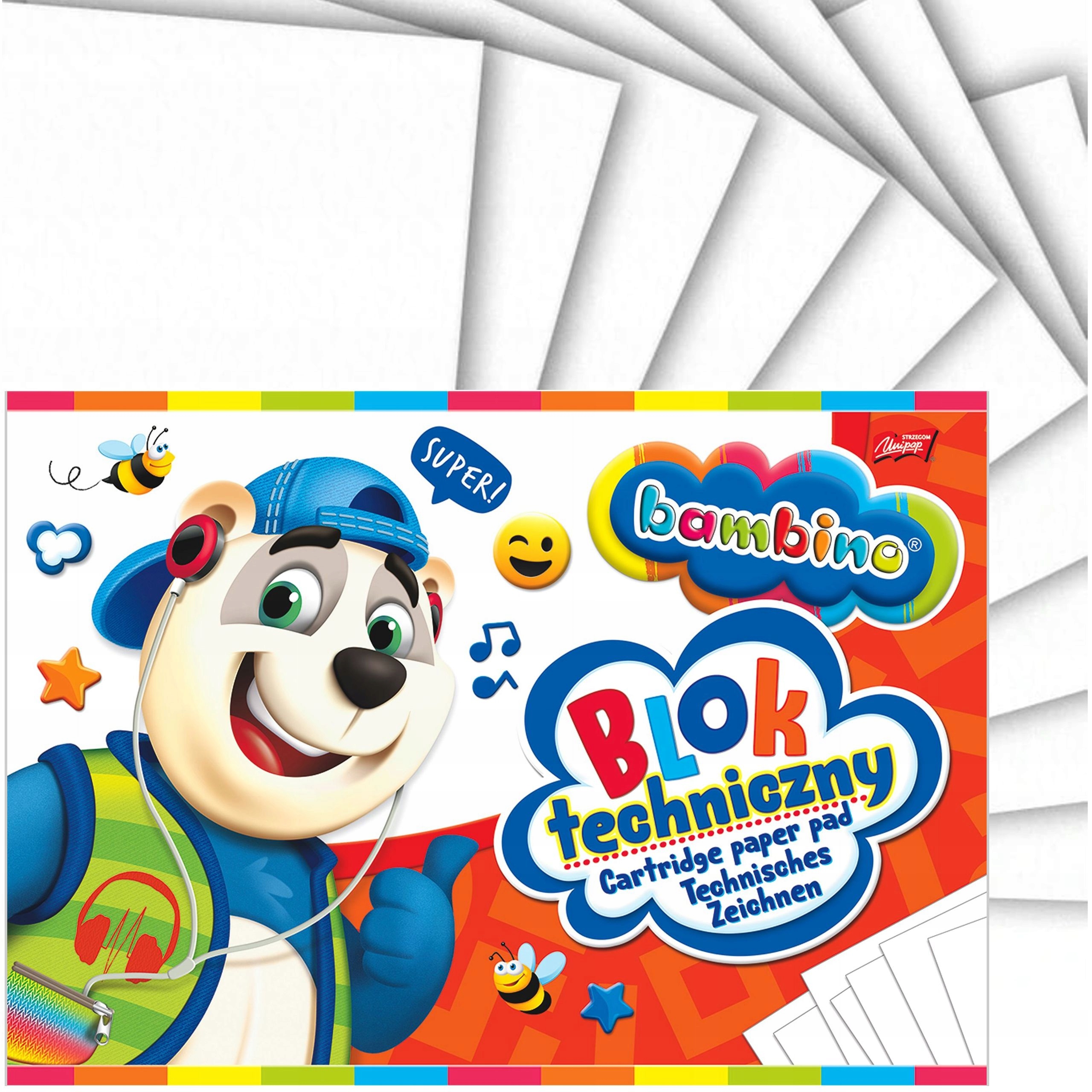 

Blok Techniczny 10 Białych Kartek Format A4 190g