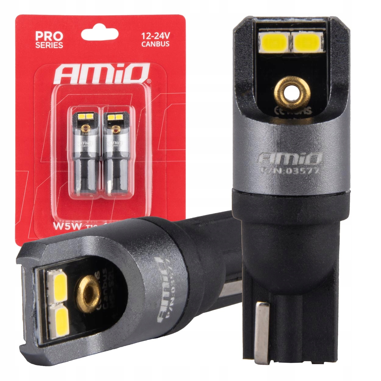 Żarówki Led Canbus Pro T10 W5W 4x2016 Smd białe 12V 24V AMIO-03577