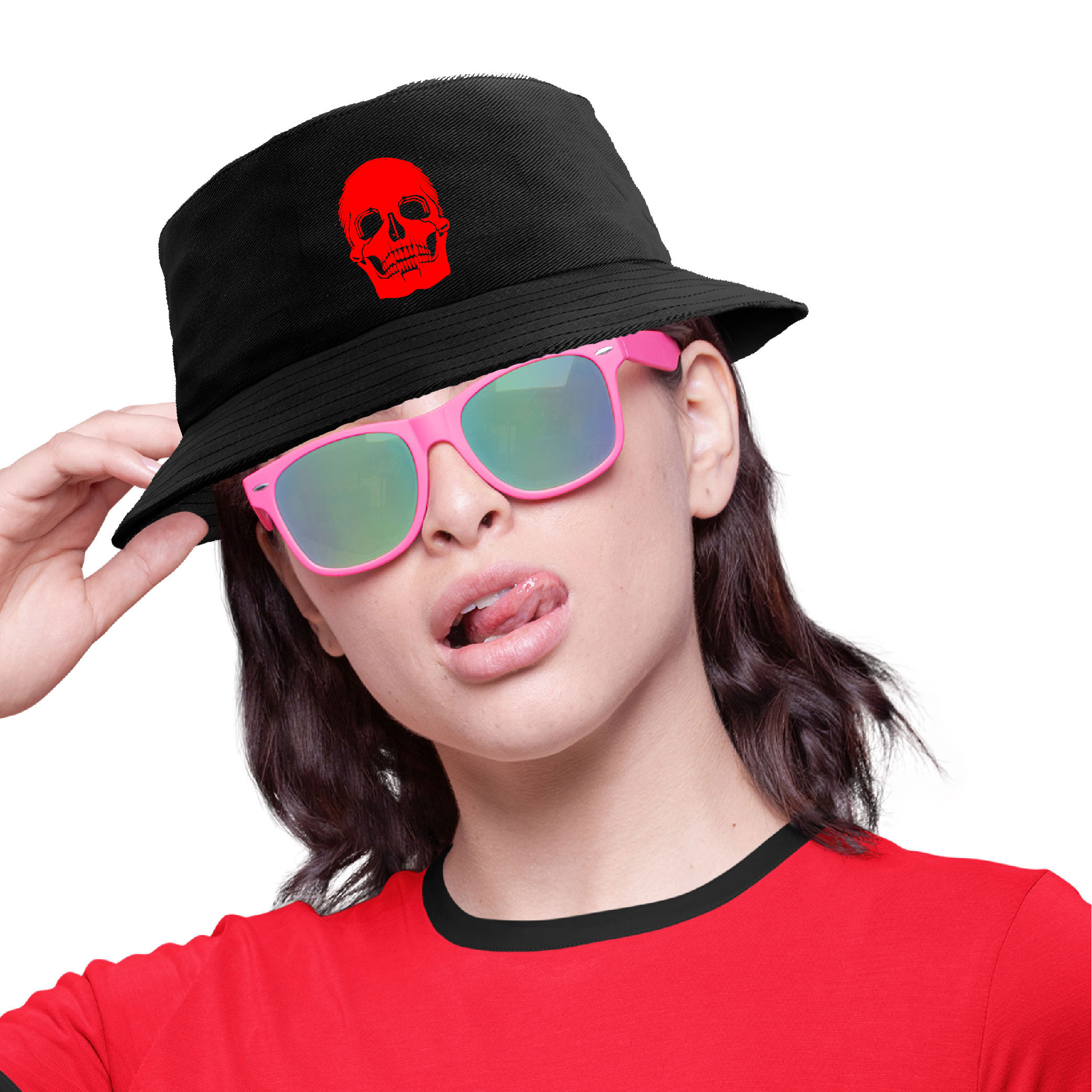 

Czapka Z Czachą Bucket Hat Czaszka Czerwona Nadruk