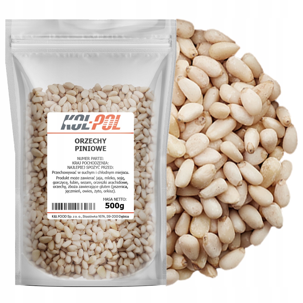 Levně Piniové Ořechy 500g Piniové oříšky přírodní čerstvé kvalita Kol-Pol