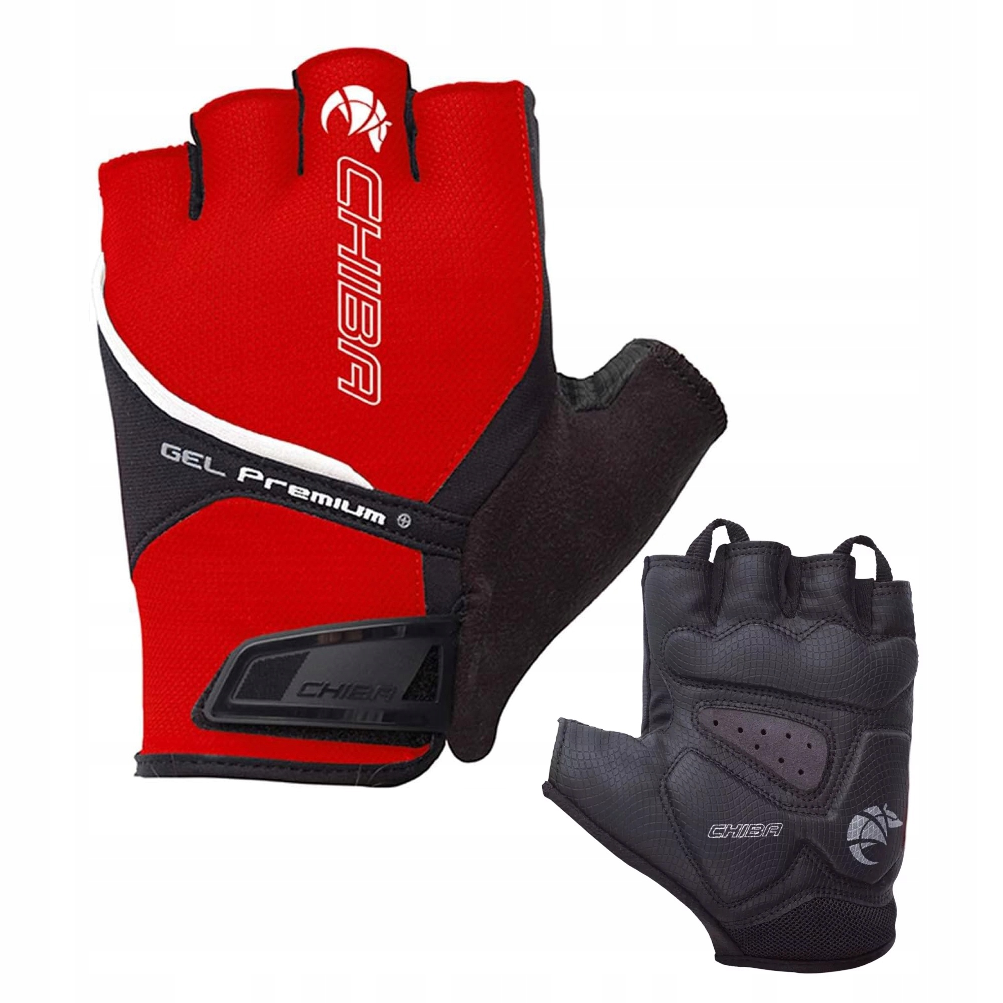 Rękawiczki rowerowe Chiba Gel Premium Czerwony XXL