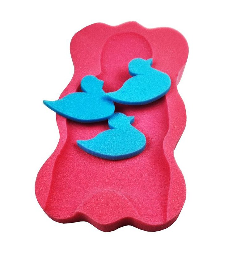 MATERACYK DO KĄPIELI GĄBKA MATA DO WANNY + 3 GĄBKI Kolor Odcienie różu