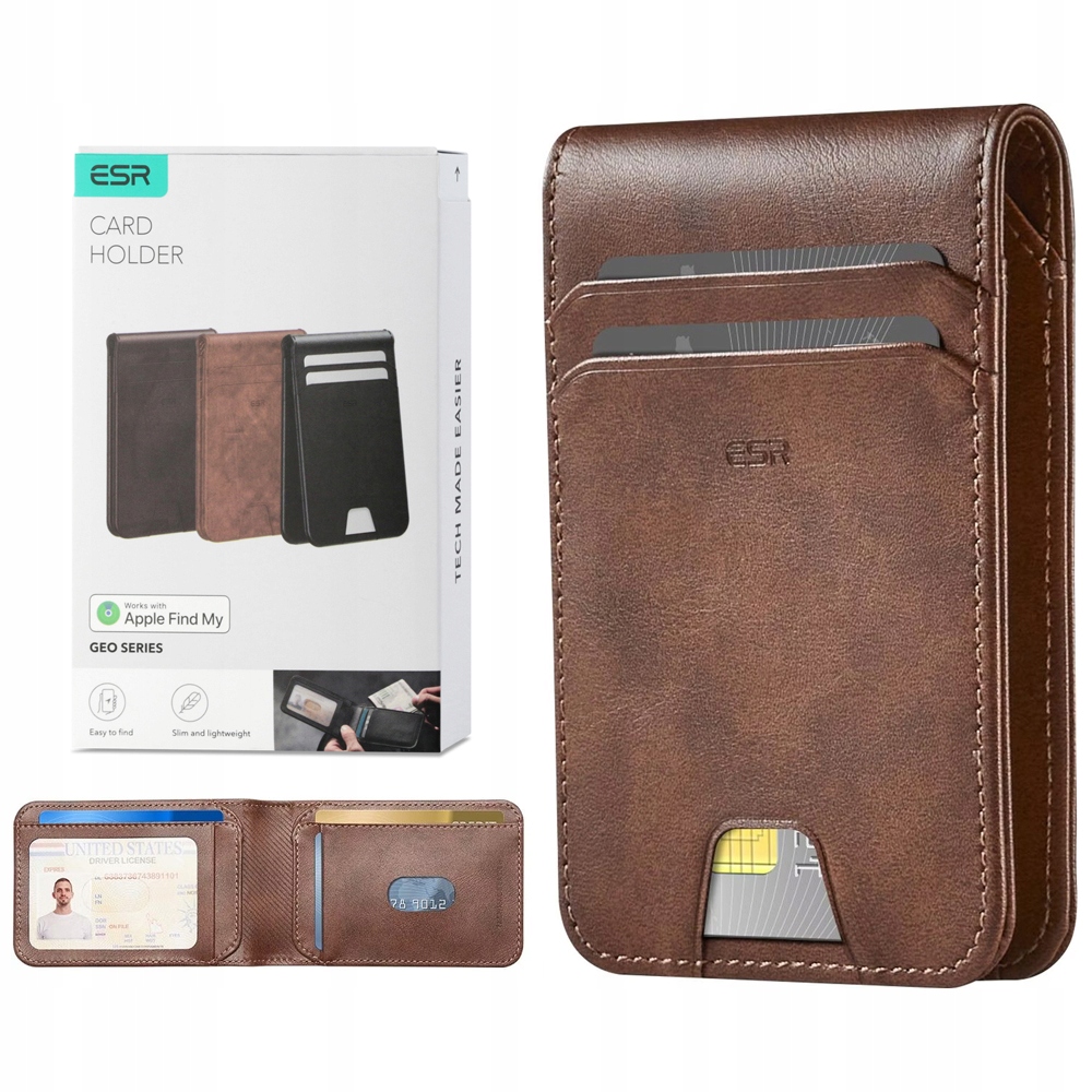 Esr elegantní peněženka na karty s doklady a funkcí lokalizace Rfid zámku