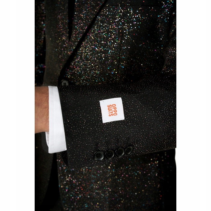 OPPOSUITS Garnitur męski z krawatem, czarny 52 L Rozmiar 52