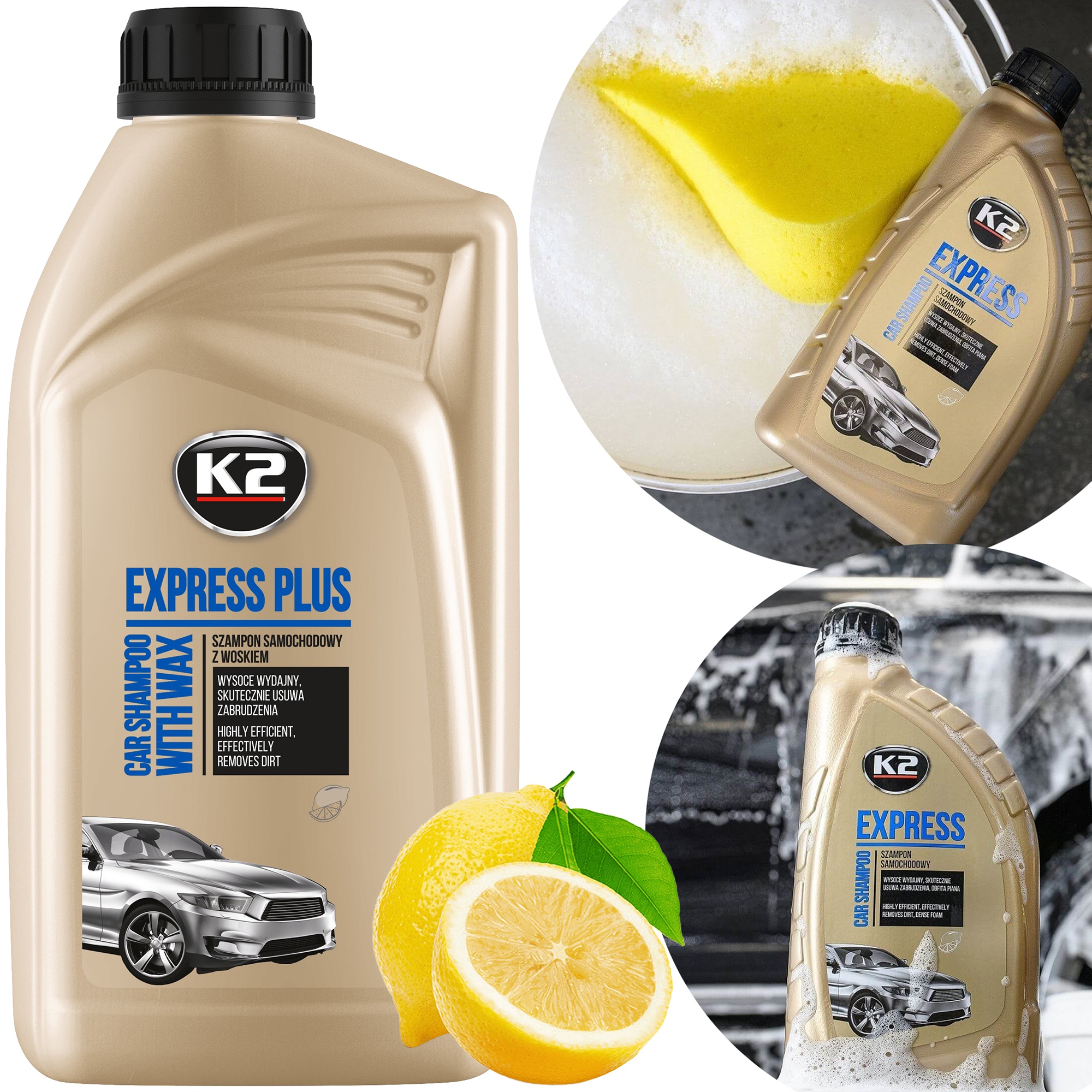 

K2 Express Plus Szampon Samochodowy Wosk 1000ML