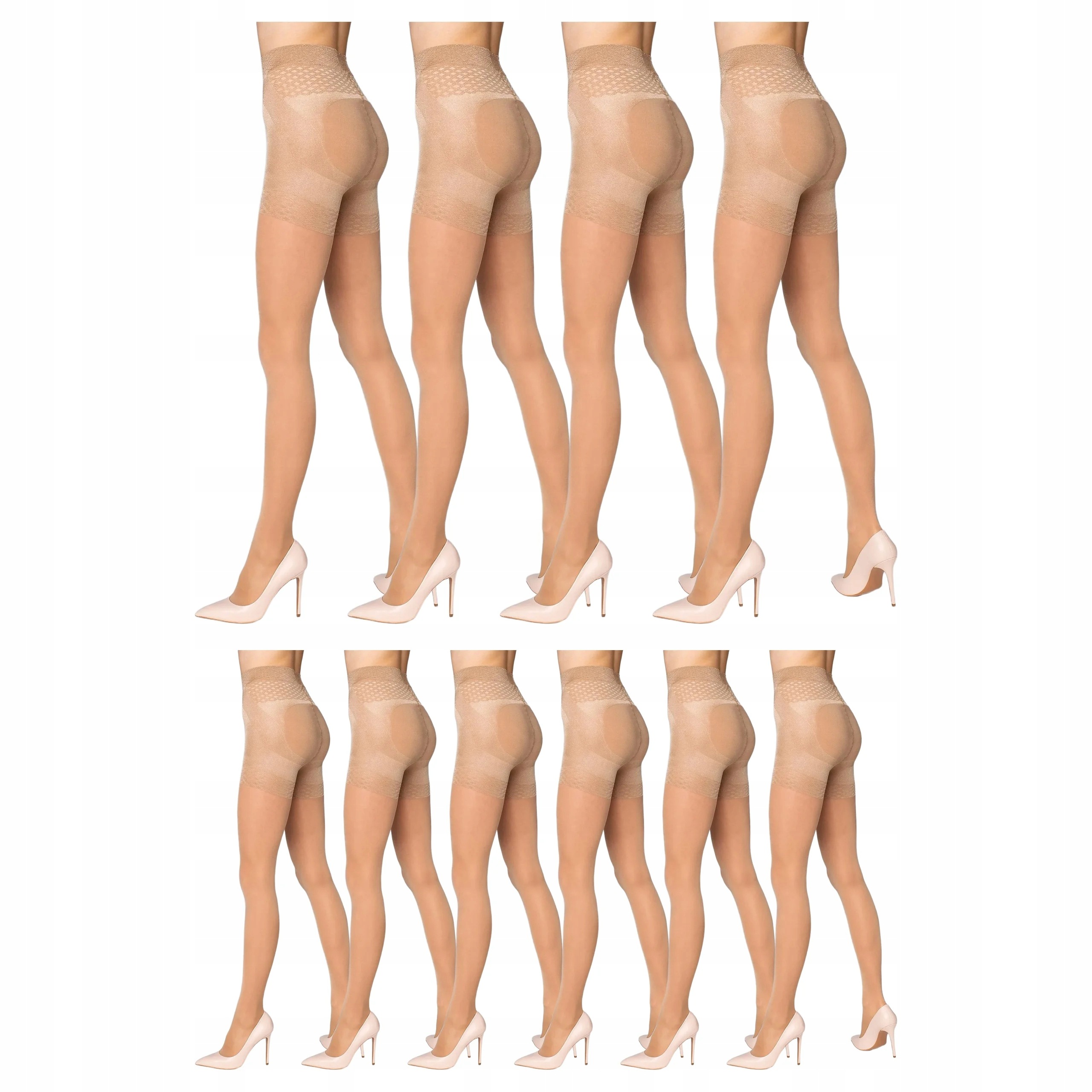 10 x Punčocháče 40 den Marilyn Plus Up 40 5-XL Beige