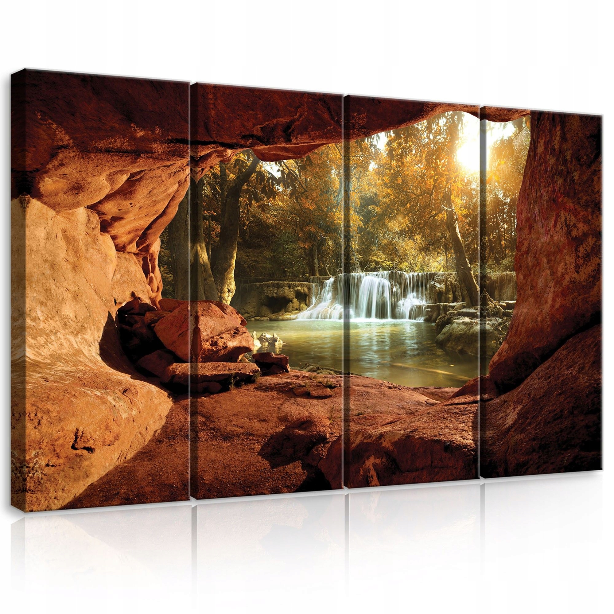 Obraz 120x80 Jaskyňa Grota Vodopád Les Príroda Pokoj Harmónia Svetlo