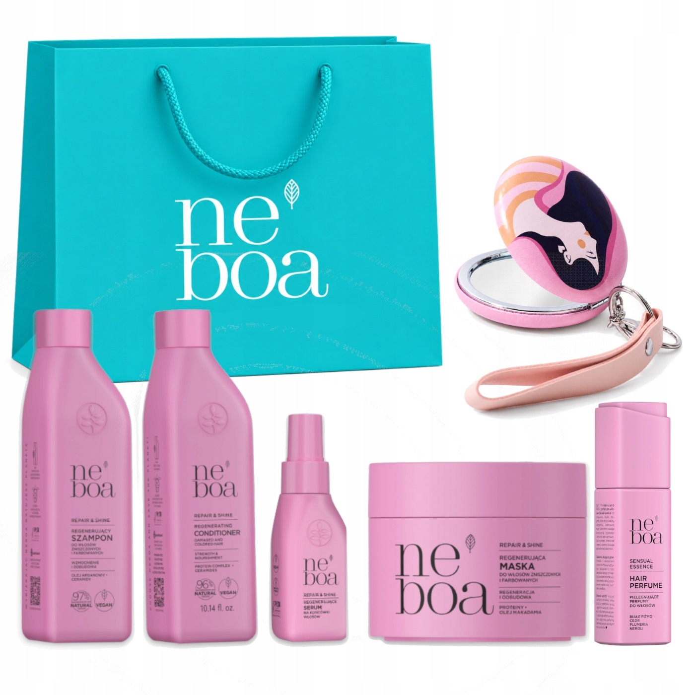 Zestaw Neboa Repair do włosów zniszczonych Perfumy Lusterko
