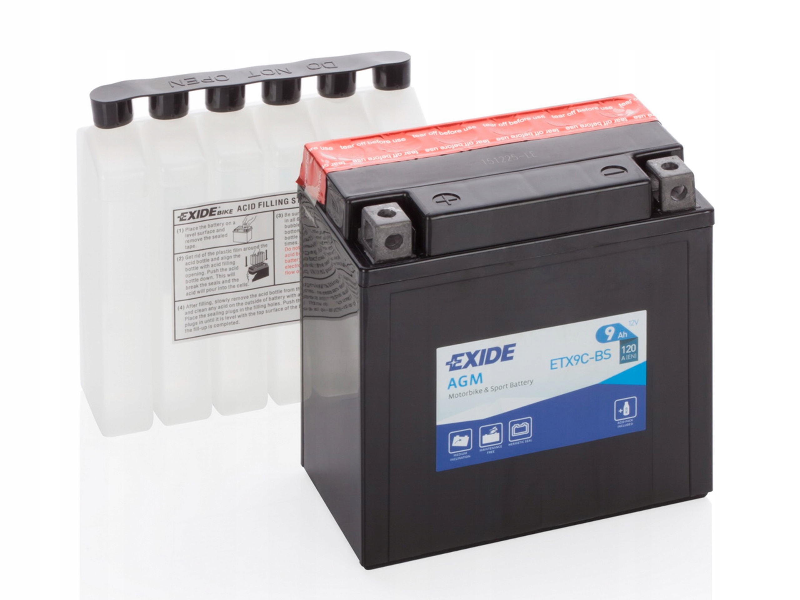 Akumulator 9 Ah Exide Agm dry charged ETX9C-BS