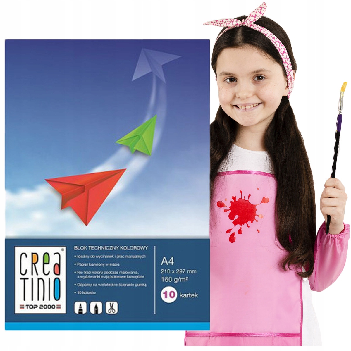 CREATINIO KOLOROWY BLOK SZKOLNY A4 BLOK TECHNICZNY Liczba kartek 10