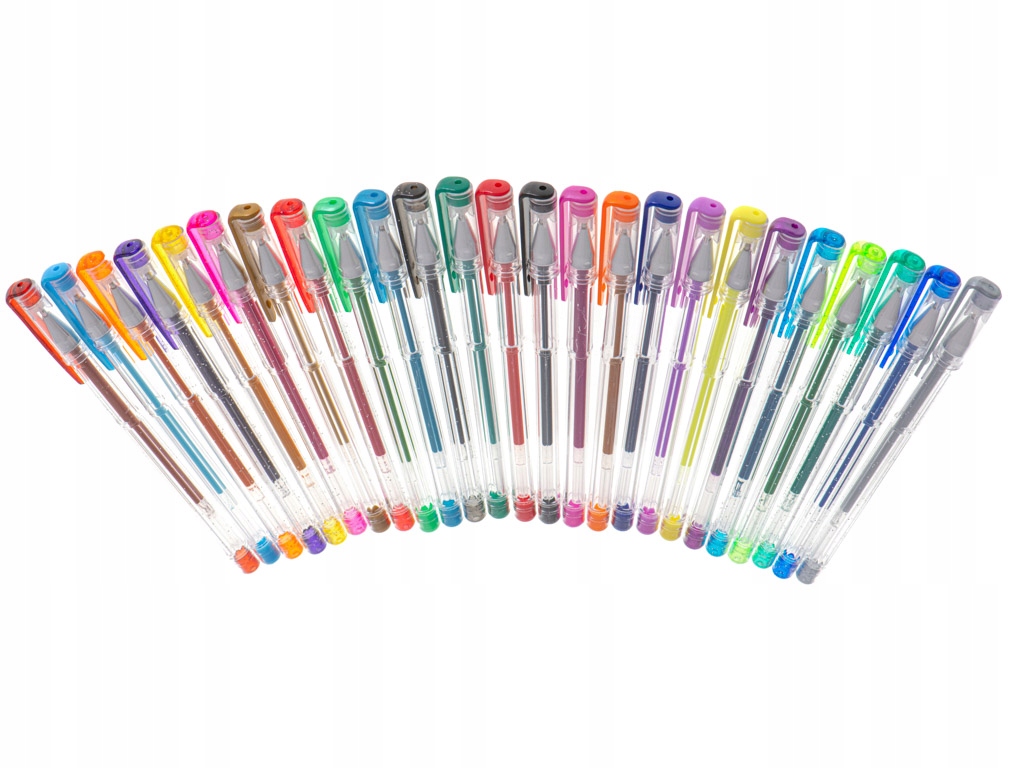 ZESTAW DŁUGOPISY ŻELOWE KOLOROWE BROKATOWE 25SZT. Płeć unisex