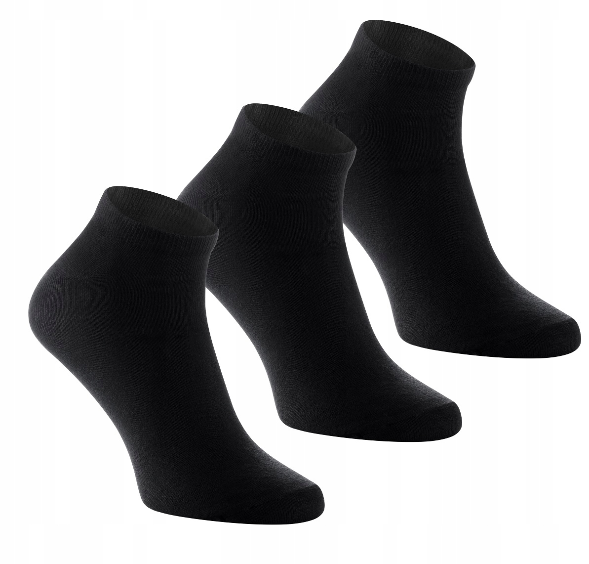 3x Ponožky Členkové Ponožky Čierna dámska bavlna roz 38-40