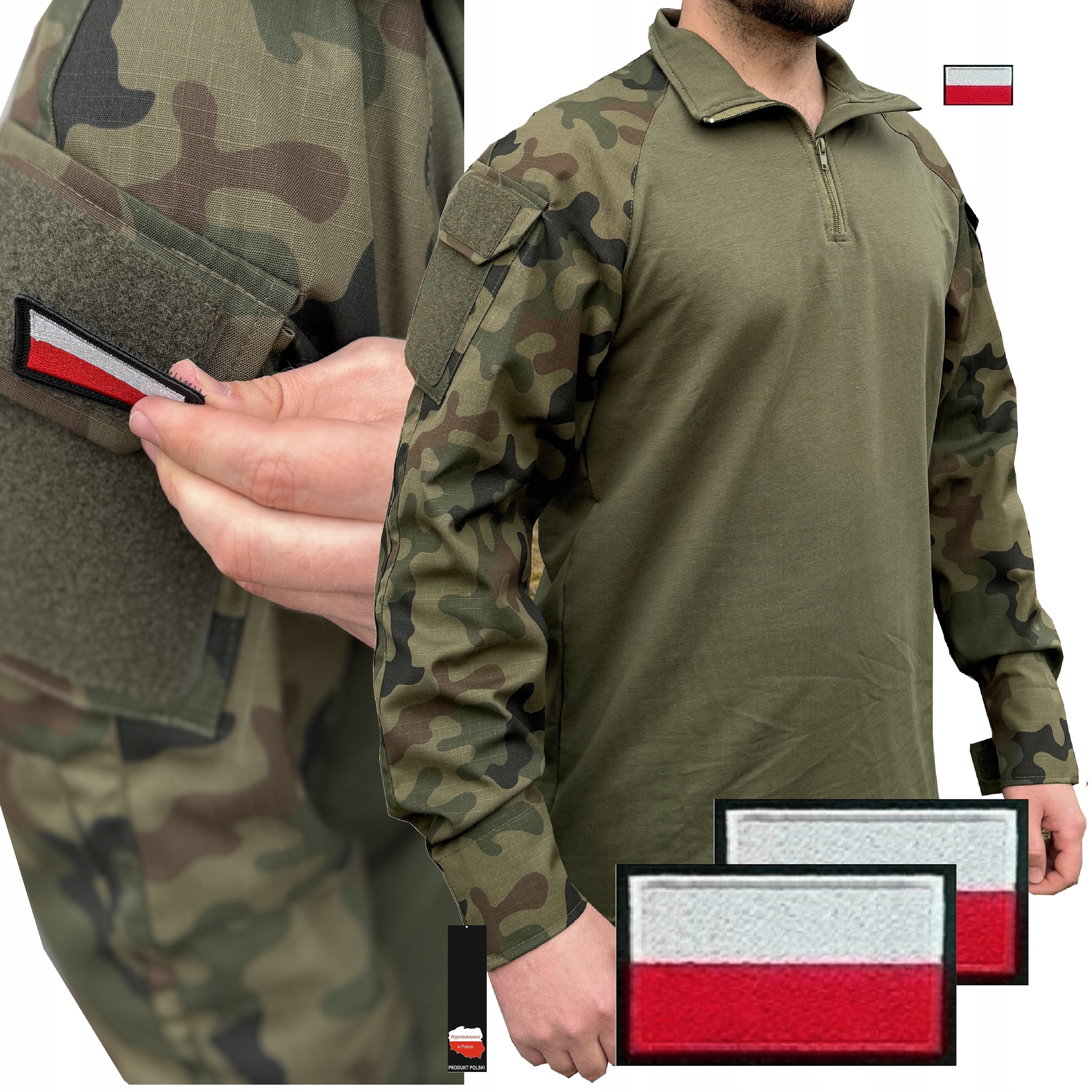 Bluza Wojskowa Taktyczna Combat Shirt Grom WZ93 Wp Moro Mocna Flagi XL