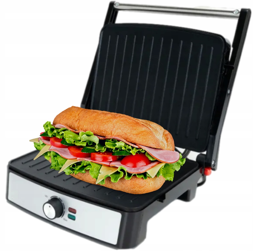 Sendvičovač Toustovač Elektrický Gril Silný 2200W Rozkladací 4v1 Sendviče Panini