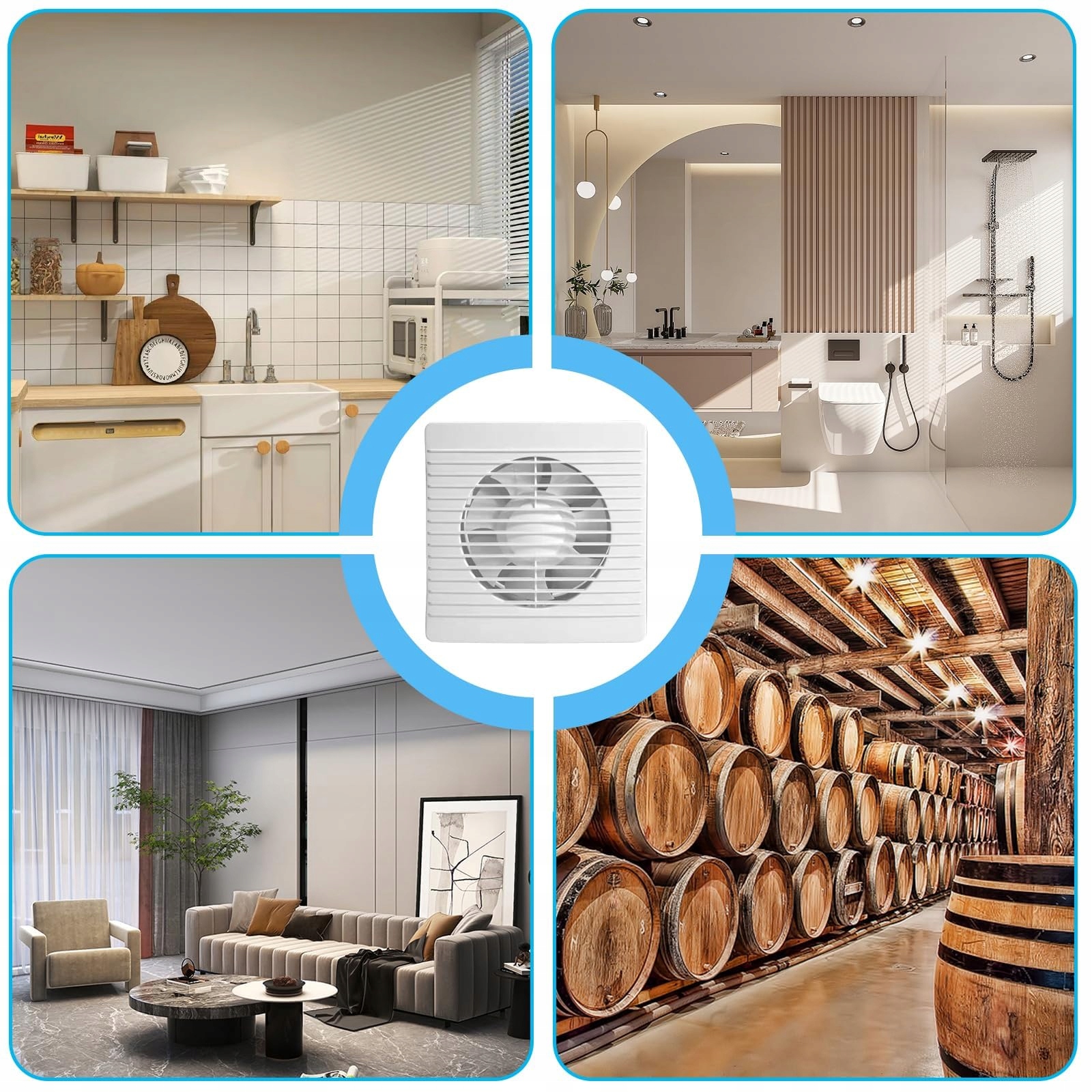 WENTYLATOR DOMOWY 180 MM ŁAZIENKOWYBIAŁY STANDARD Marka bez marki