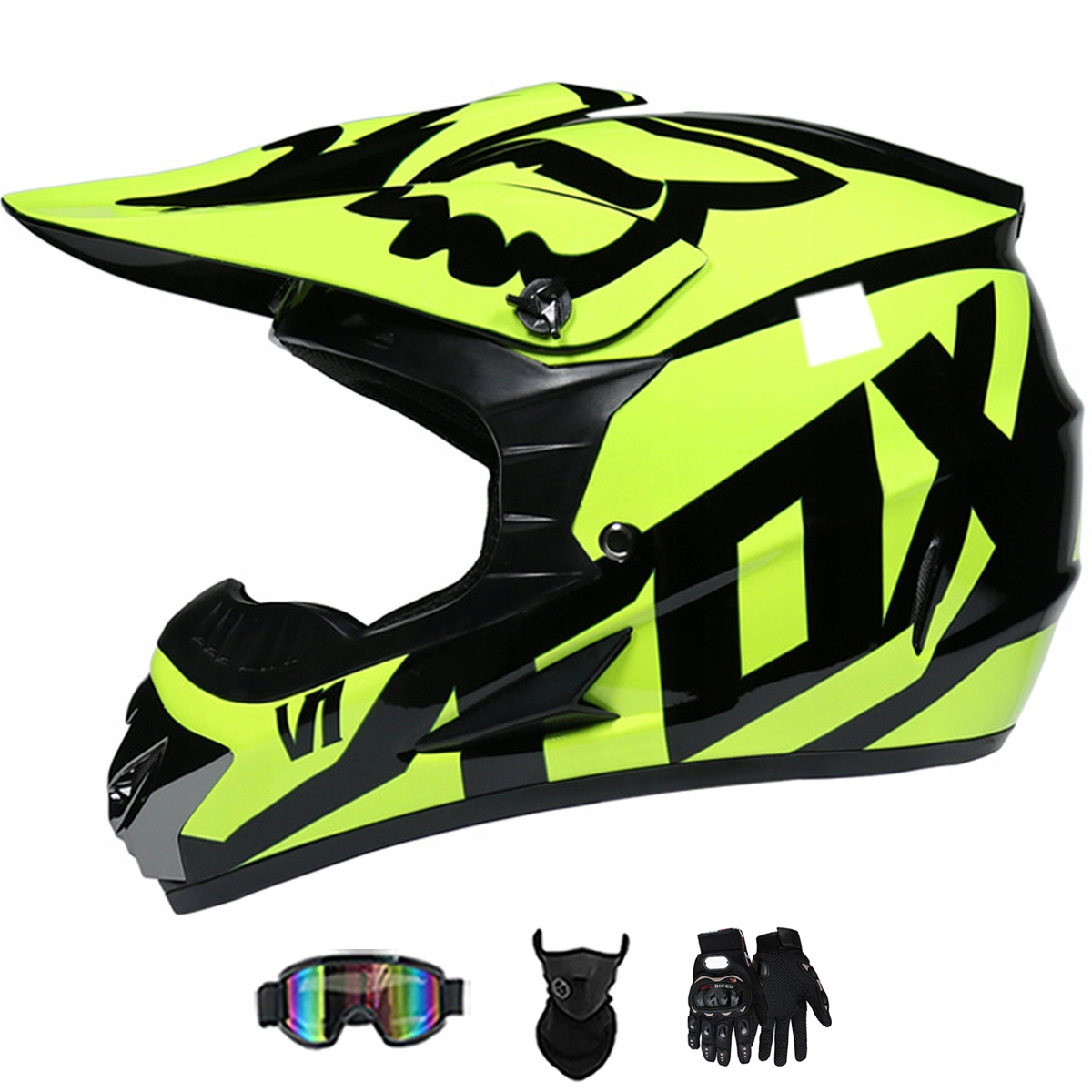 Motocyklová Přilba Lehká Enduro Quada Brýle Rukavice Maska XL