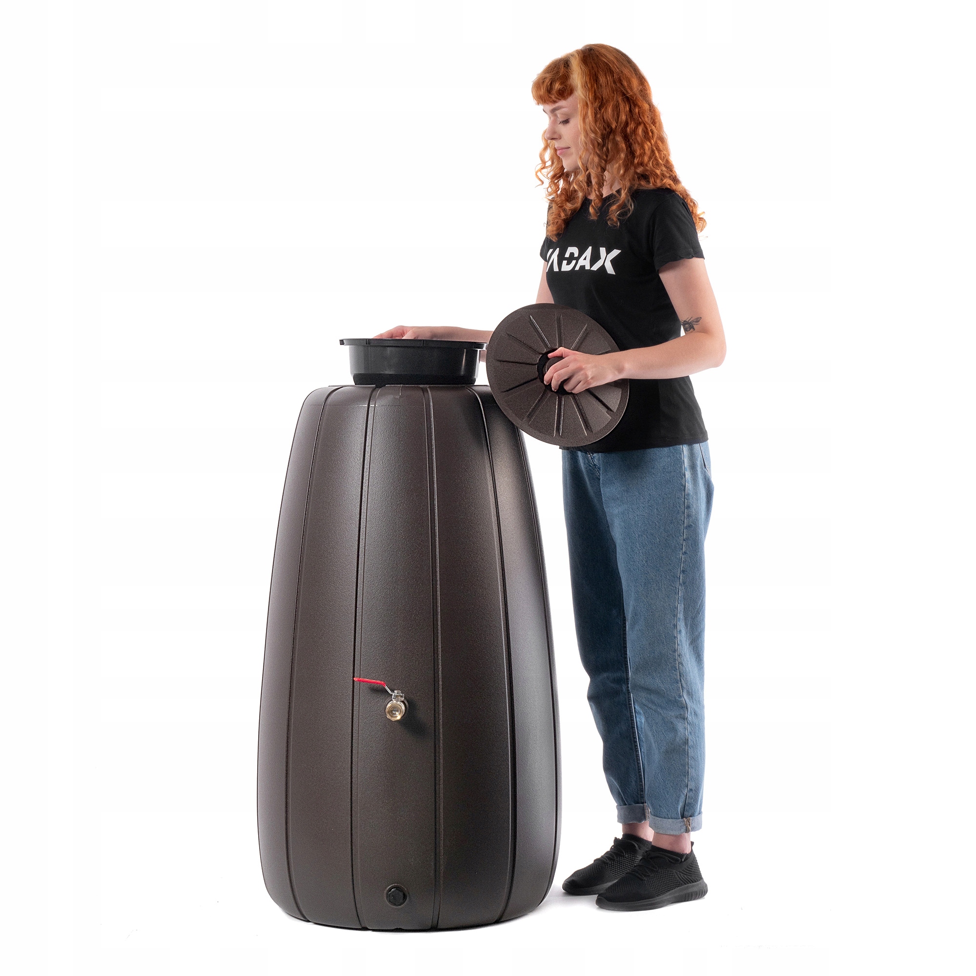 ZBIORNIK NA DESZCZÓWKĘ WODĘ BECZKA 200L DESZCZ POJEMNIK + KRAN Z DONICĄ 2w1 Waga 6.2 kg