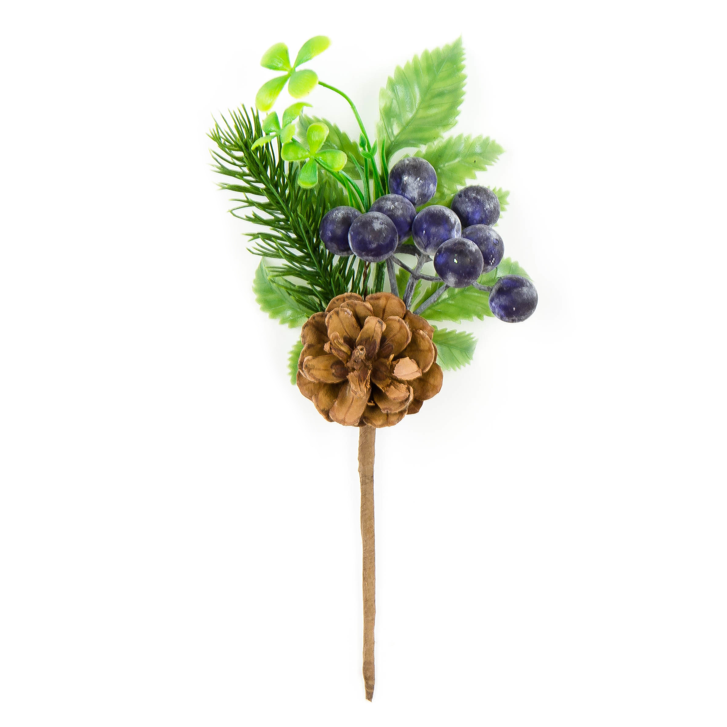 

Gałązka świąteczna z szyszką i owocami 26 cm