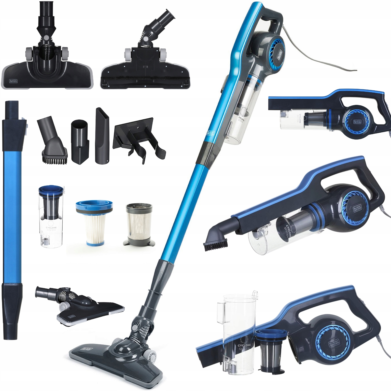 Vertikálny Ručný Bezvrecový Drôtový Vysávač Epa 600 W 0.8 L Black+Decker