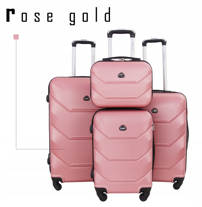 WALIZKI NA KÓŁKACH ZAMEK SZYFROWY ZESTAW 4 SZTUKI Wzór dominujący inny wzór