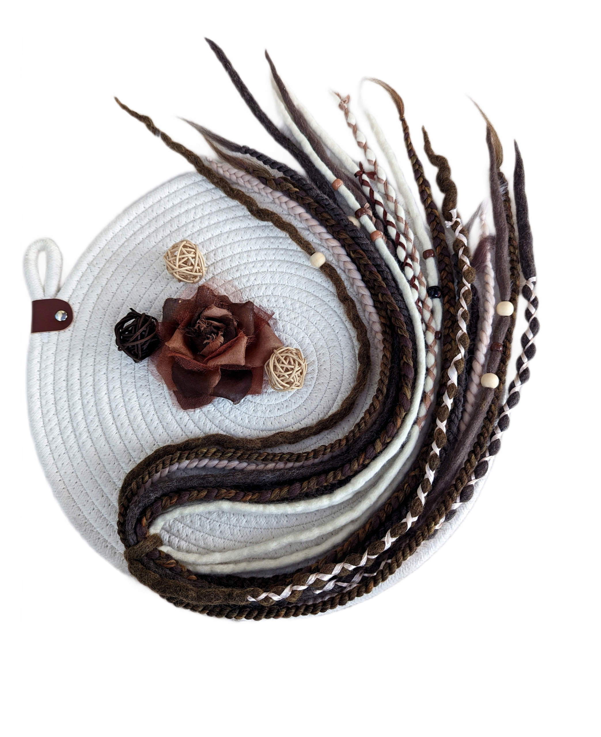 Vlněné dreadloky Handmade, blond hnědá, Šept Země, 10 kusů