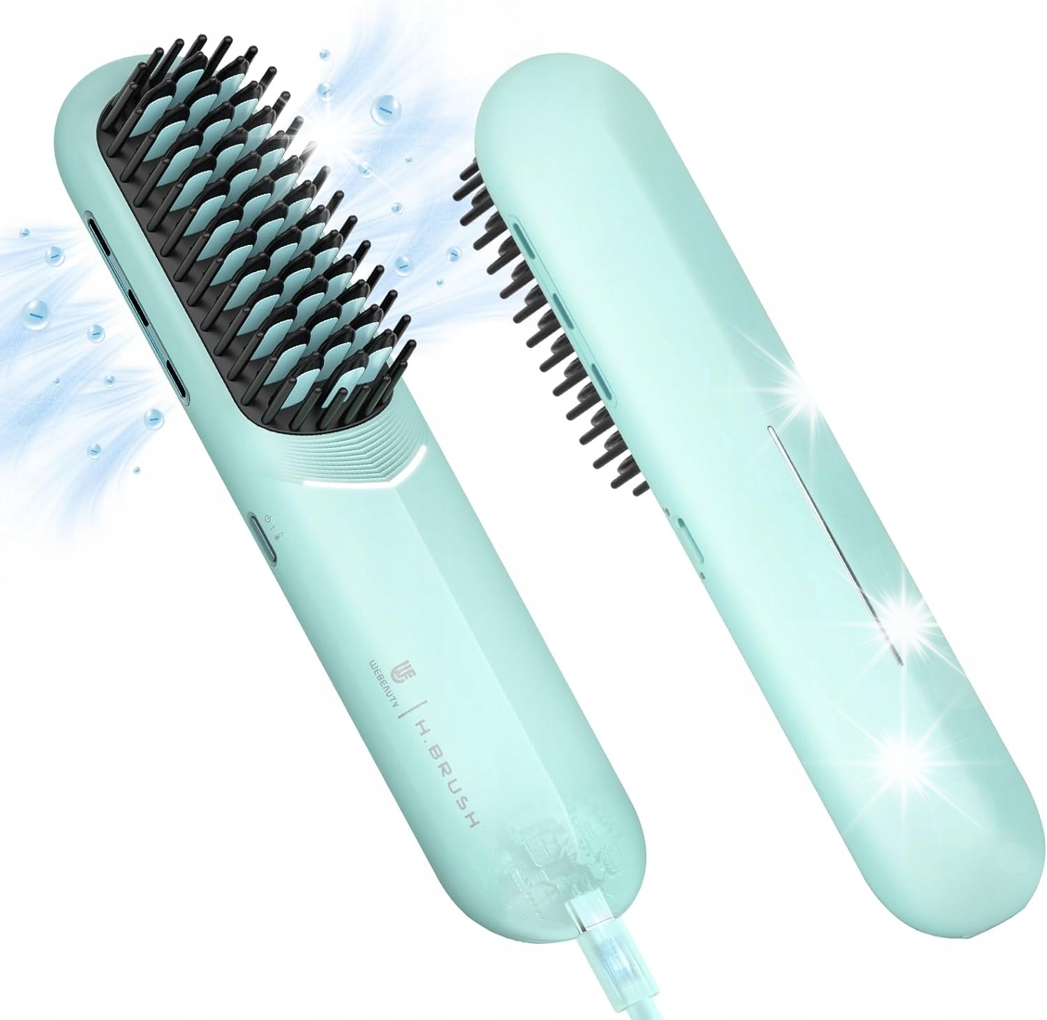 Bezdrátová žehlička na vlasy na vlasy, kartáč na narovnávání záporných iontů