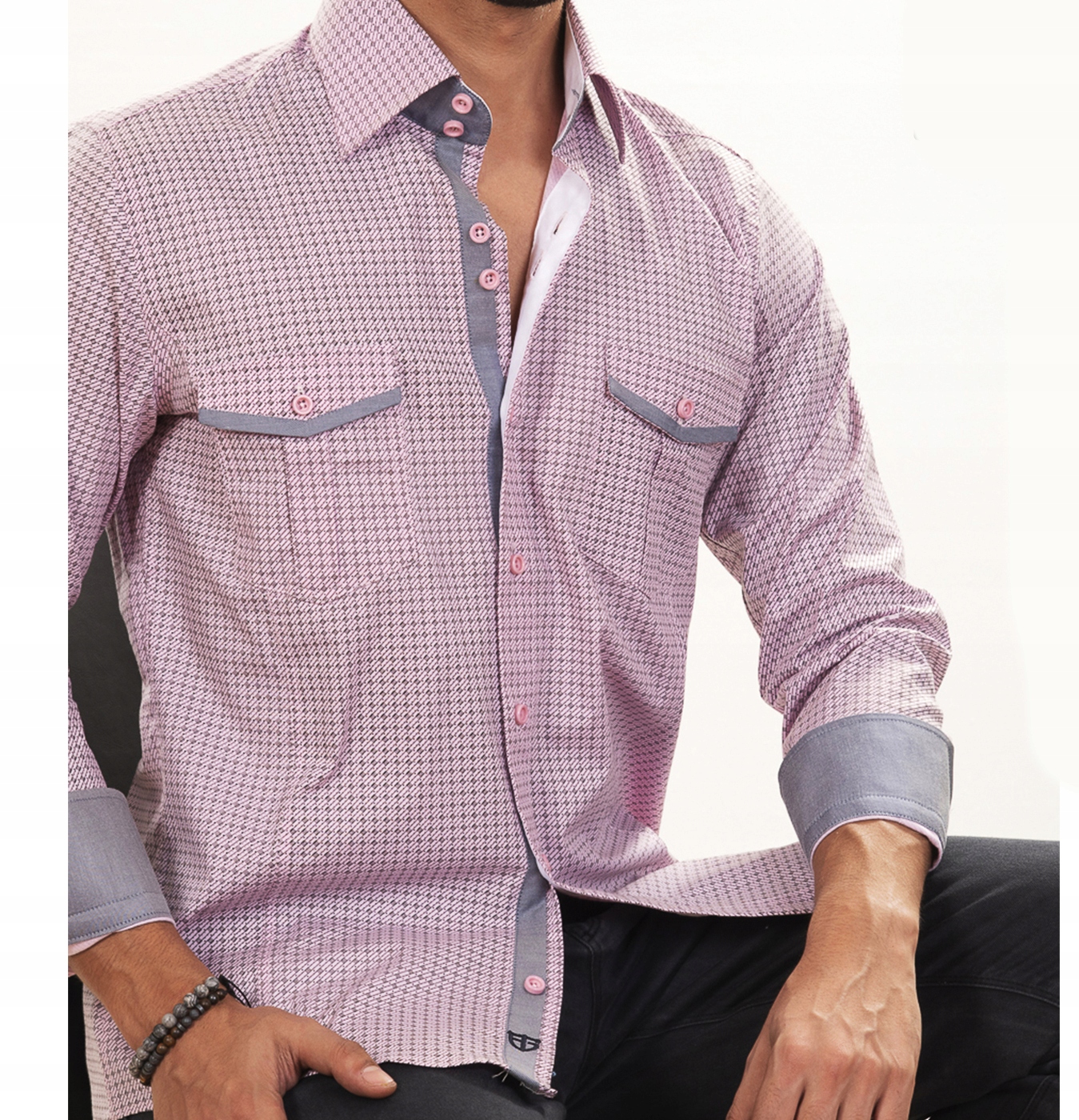 Pánská košile Engarde od Mondo, bavlněná, žebrovaná