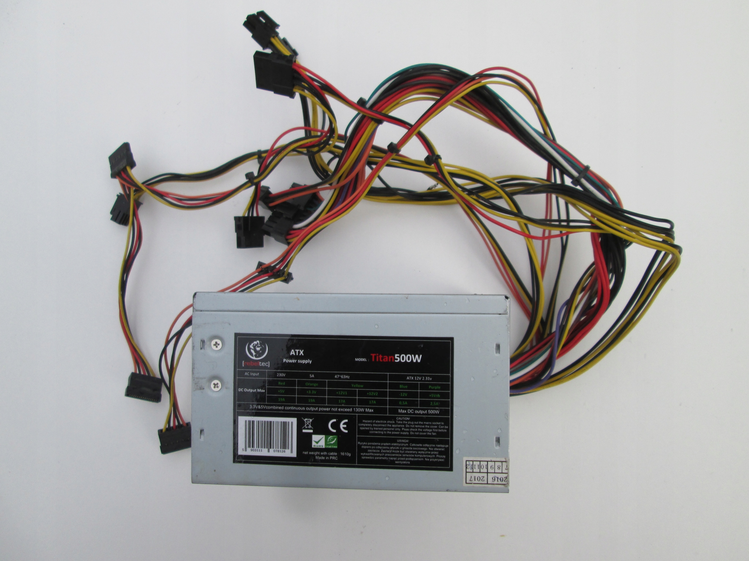 Zasilacz ATX TITAN 500W sprawny, gw.