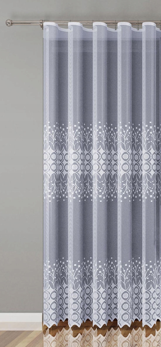 Mg Záclona žakár 619/122 Bílá 500x250 cm Hotová S Páskou M