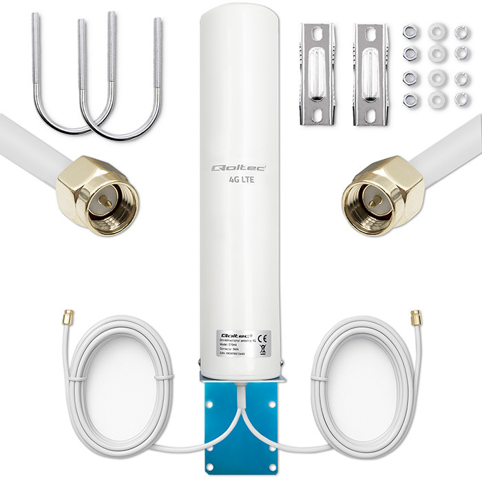 Anténa Qoltec 4G Lte Dual 12dBi pro venkovní použití, IP67