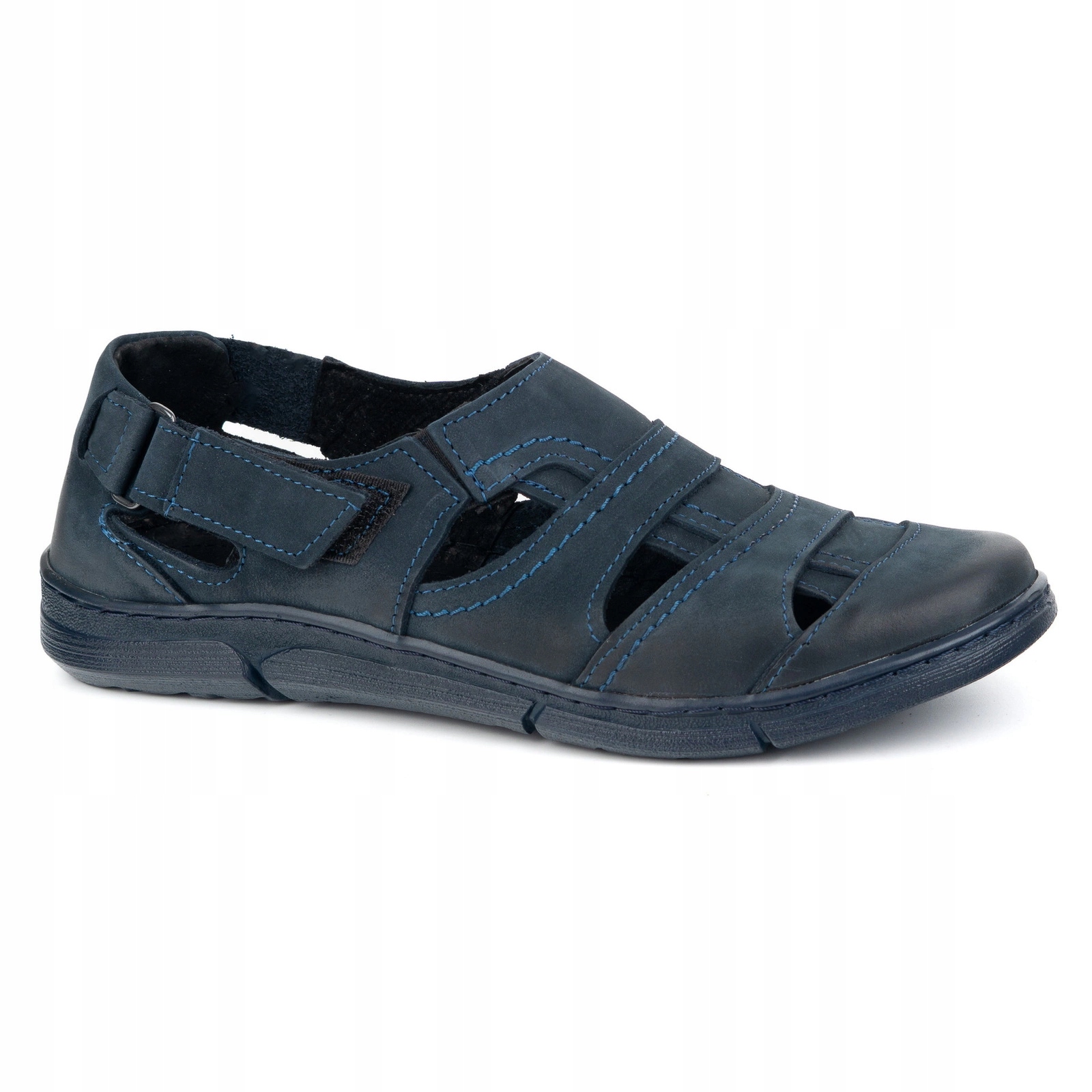 Pánské kožené boty 54KZ tmavě modré, lehké, vzdušné na léto, velikost 46