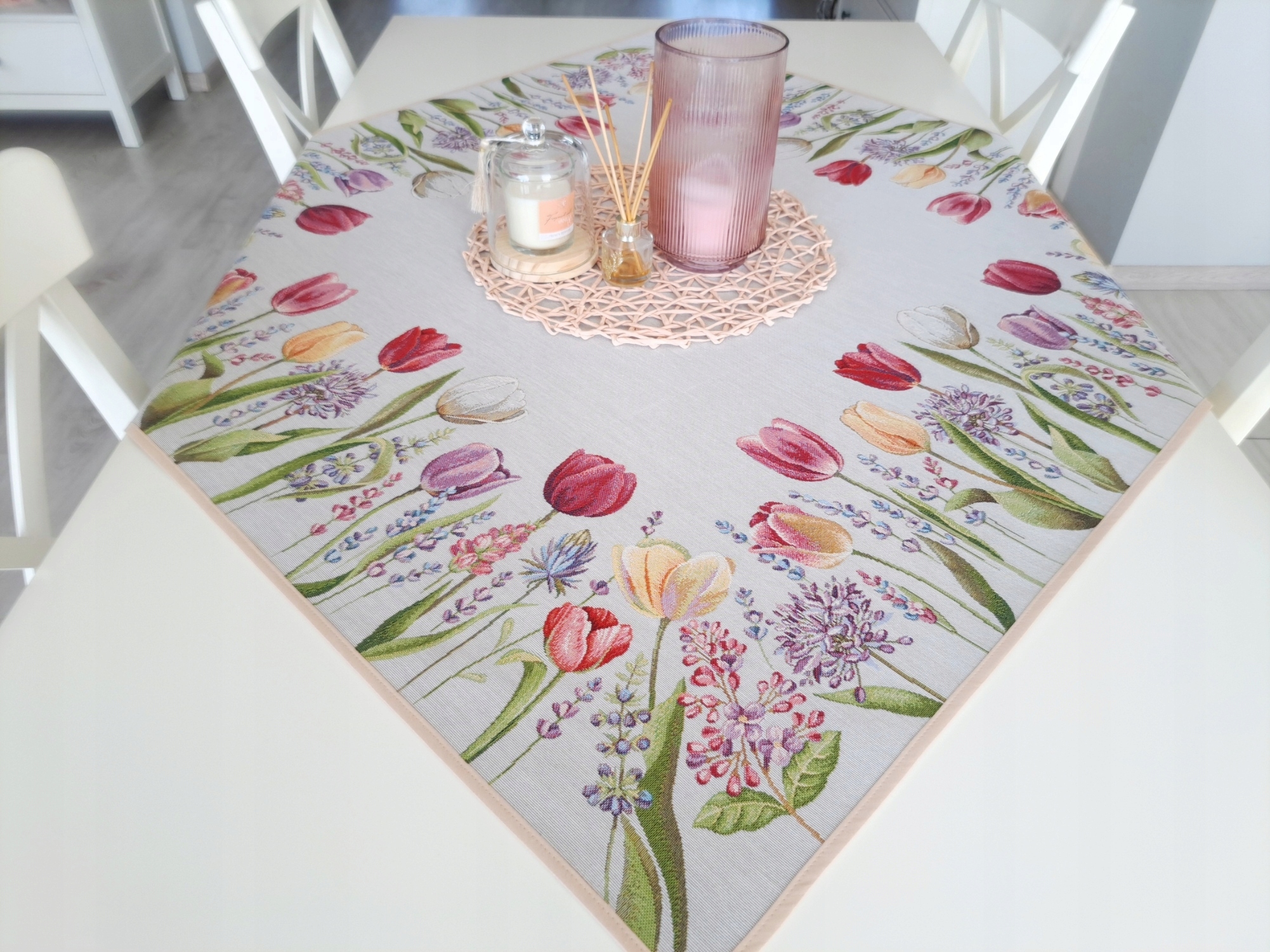 Ubrus 100x100 cm 1187GR Tulipes