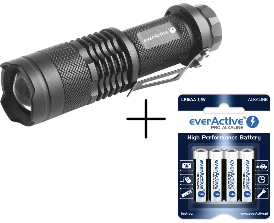 Latarka ręczna Led everActive FL-180 z diodą Cree XP-E2 100-180 lm+BATERIE