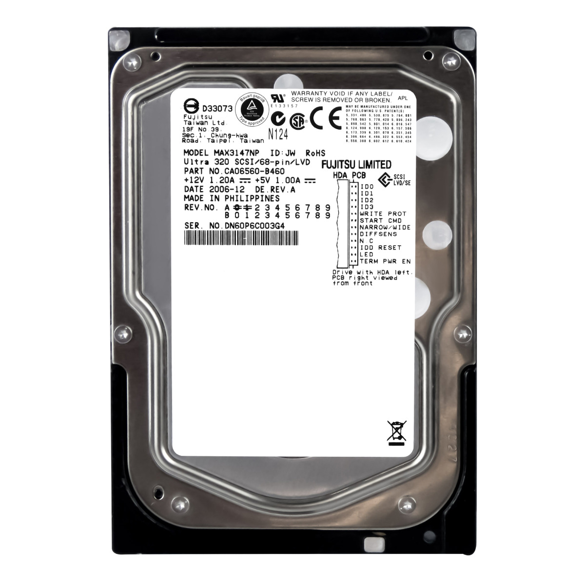 Fujitsu 147GB 15K 8MB Scsi U320 3.5" MAX3147NP