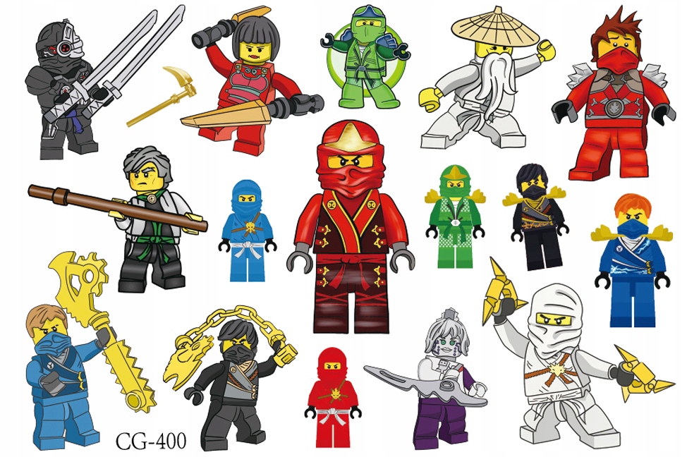 

Tatuaże zmywalne dla dzieci Lego Ninjago CG400