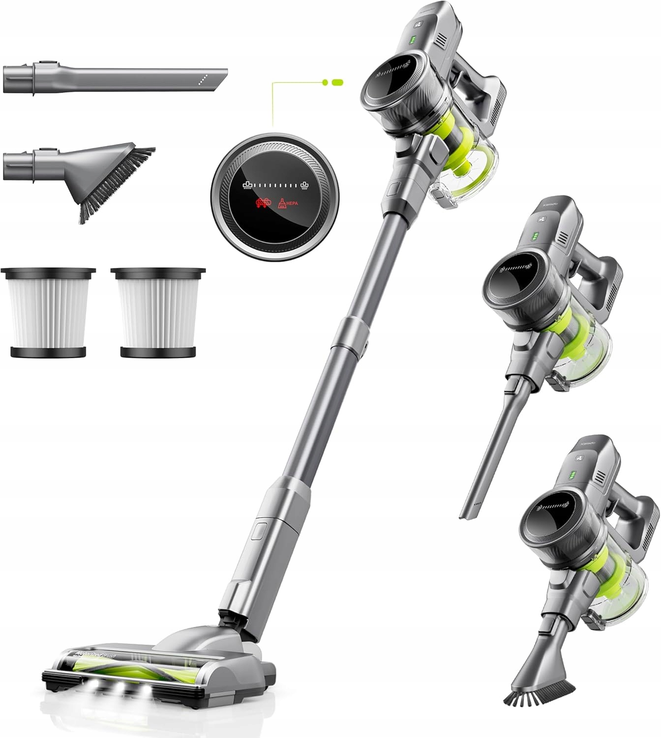 Kalado Bezdrôtový vertikálny vysávač 26KPa 40Min Hepa Led Samostojaci