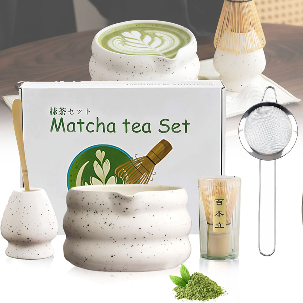 Zestaw do Matchy 5w1 ceramiczny Czarka miotełka łyżeczka do herbaty Matcha
