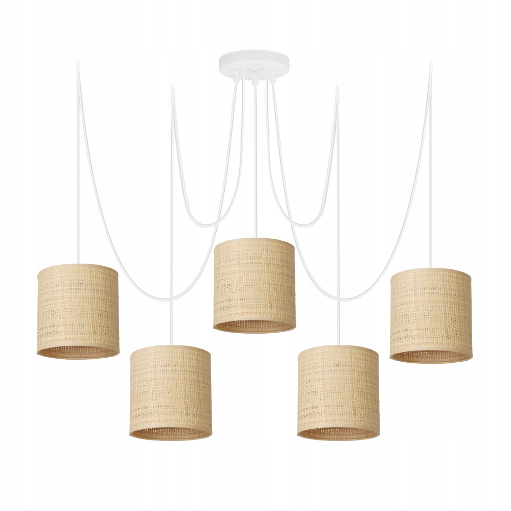 Závěsná Lampa Lustr Pavouk 5 Bodů Ratan Tuba