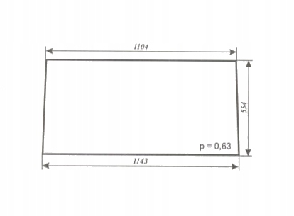 szyba tylna ciągnika C-330 C-360 MF 255 kabina Koźmin