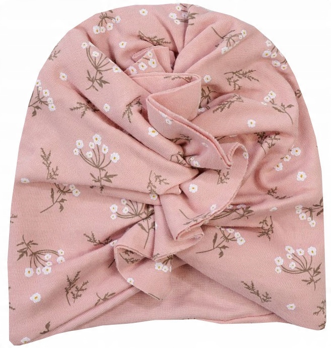 

Czapka Turban Falbany Bawełna róż 116/122 L700D