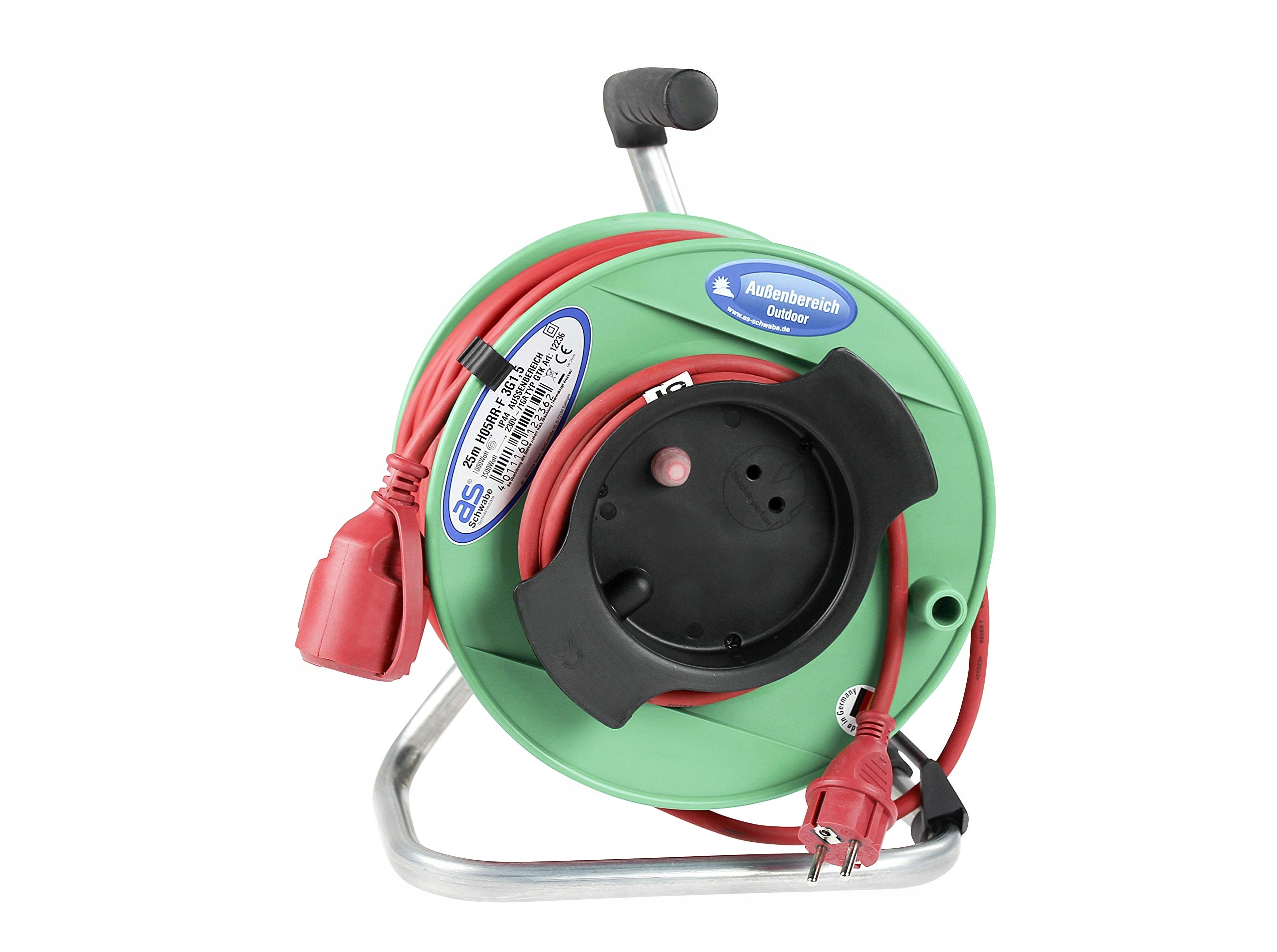SCHWABE Bęben Kablowy Ogrodowy 25m IP44 230V 16A Czerwony — miniatura 7