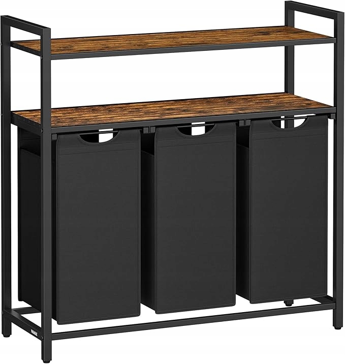 Voľne stojaci kôš na bielizeň 120L Vasagle béžový čierny, veľký, priestranný