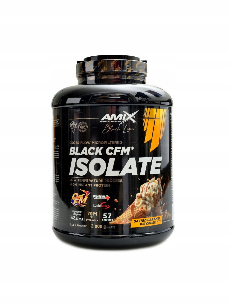 Black line Black Cfm isolate 2000 g salted caramel ice cream Amix nutrition