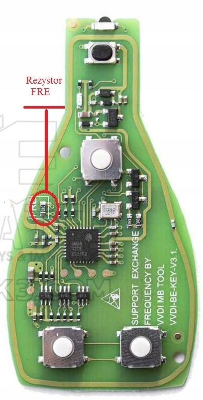 Ключ Мерседес Рыбка 433-315mhz хром