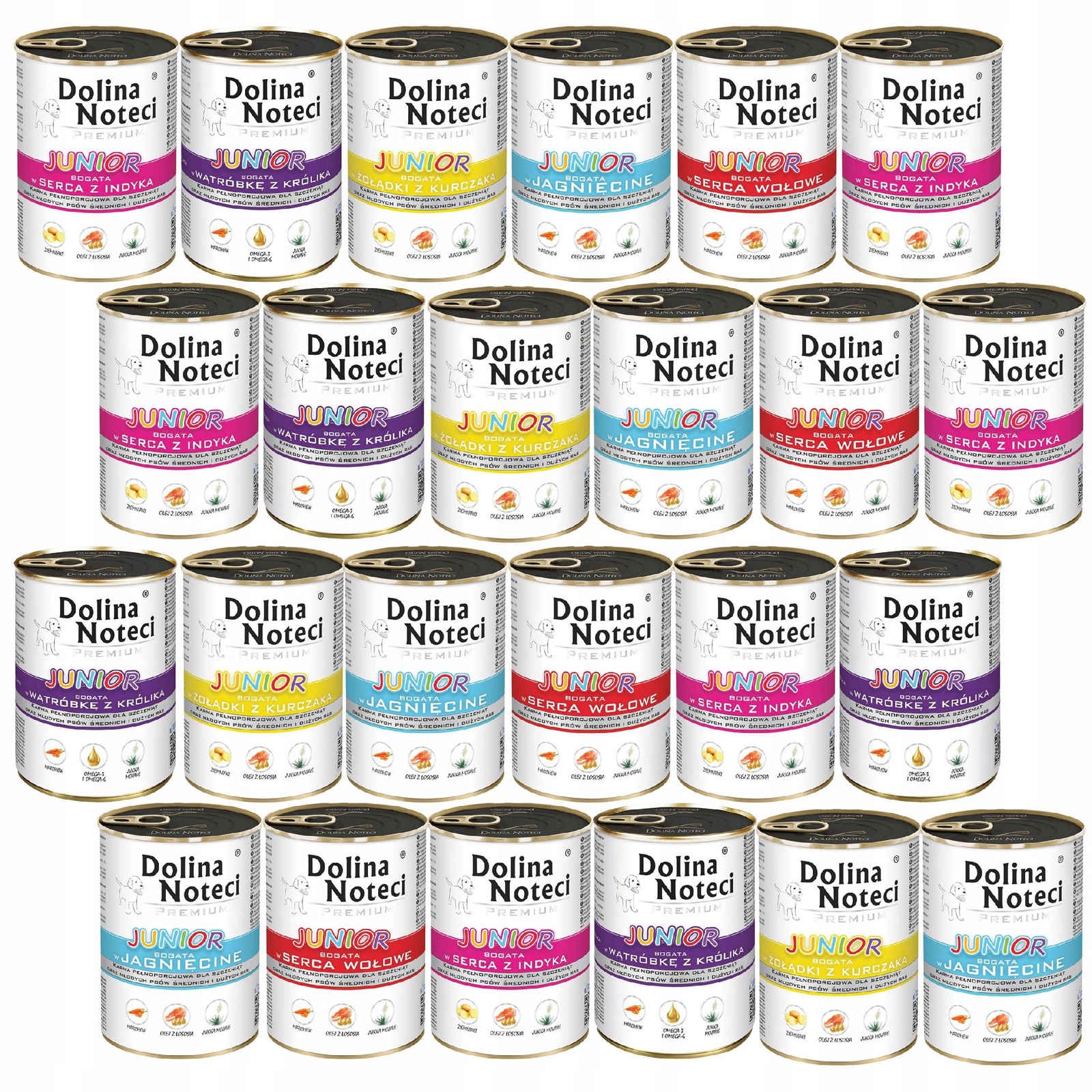 Levně Dolina Noteci Junior Krmivo mokré pro štěňata mix chutí 24 x 400 g