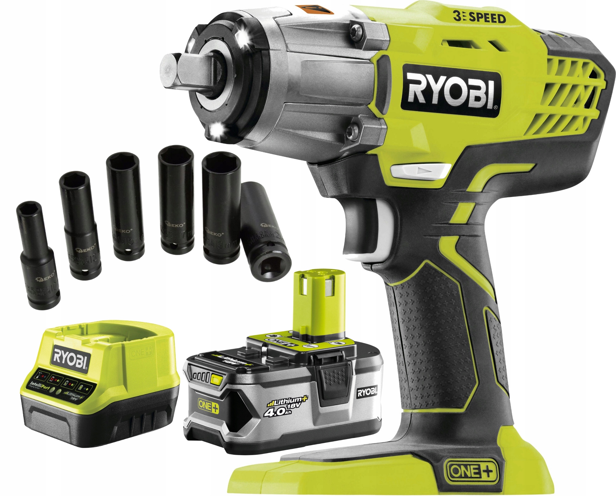 

Ryobi Klucz Udarowy 18V R18IW3-0 400NM 4AH +6 nas