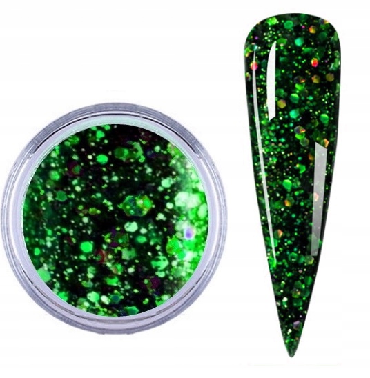 

Galaxy na Paznokcie Brokat Piegi Zieleń Black nr 7