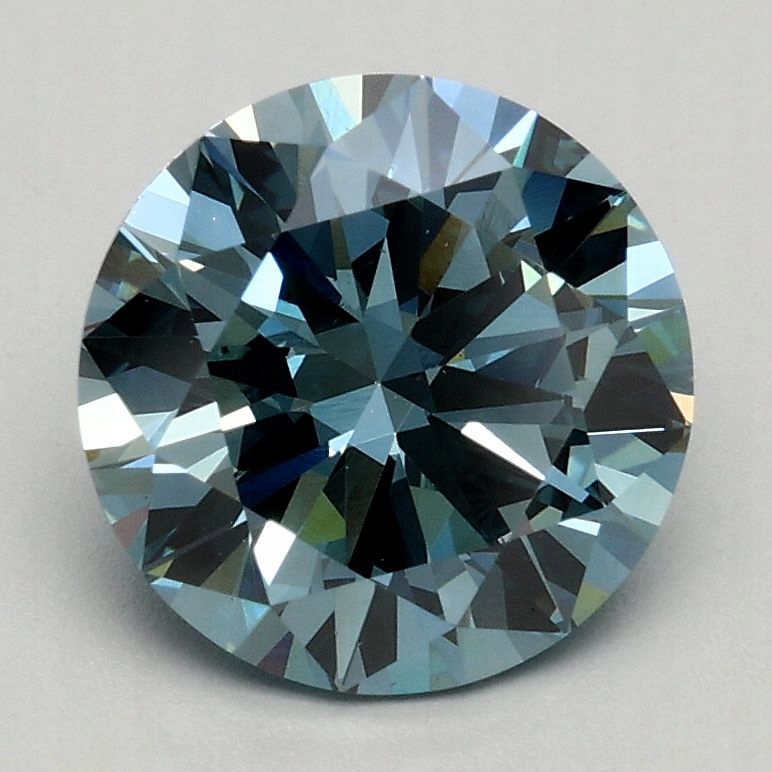 Diament laboratoryjny 1.5ct ROUND Fancy Intense Greenish Blue VS1 (IGI)
